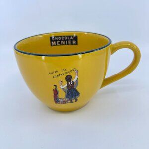 vintage chocolat menier yellow ceramic mug by editions clouet france